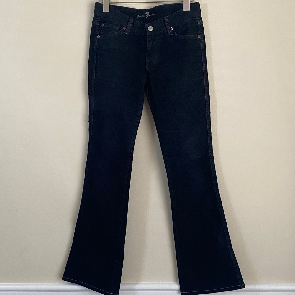 7 For All Mankind black Flare corduroy jeans pants size 27